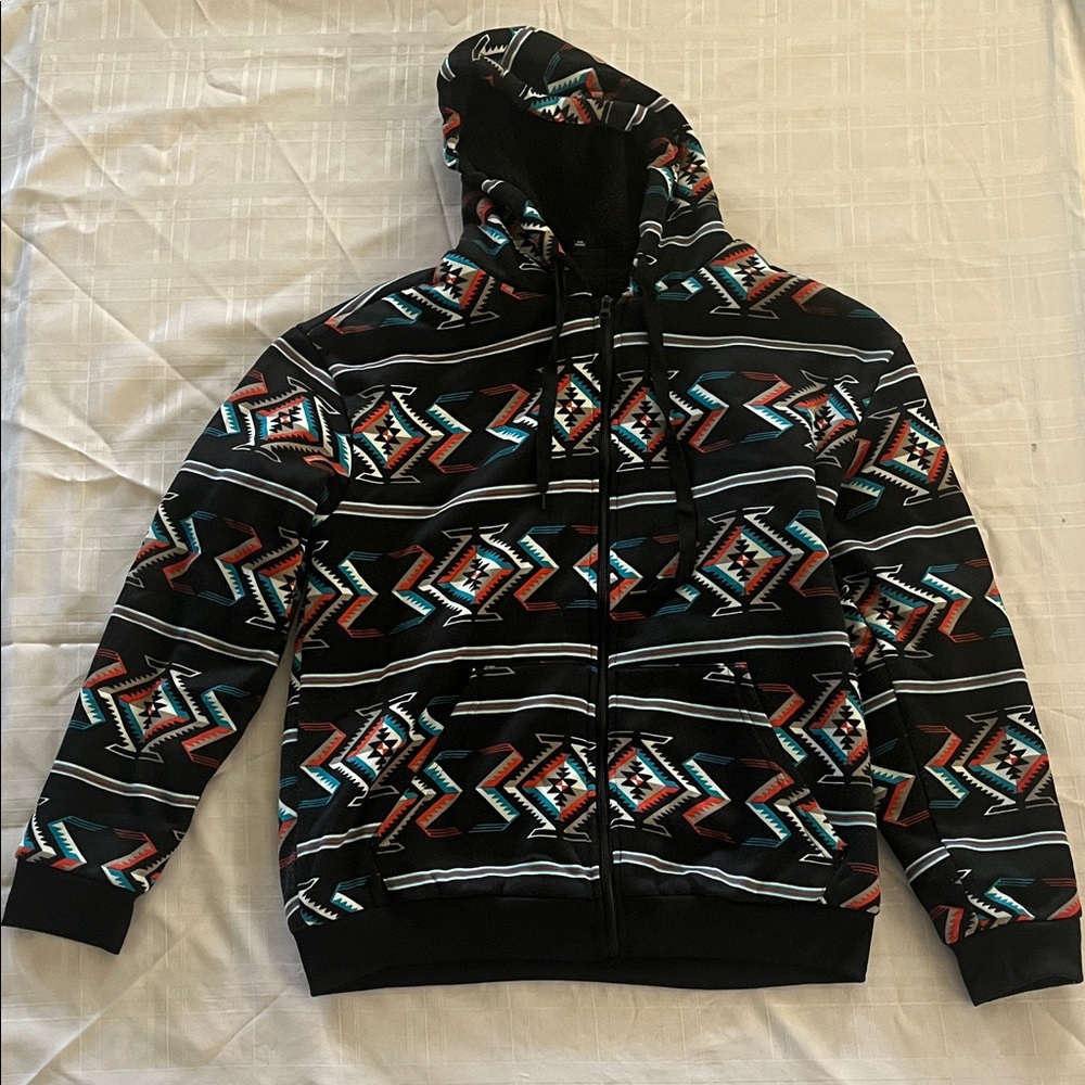 Men's Black Patterned Sweater